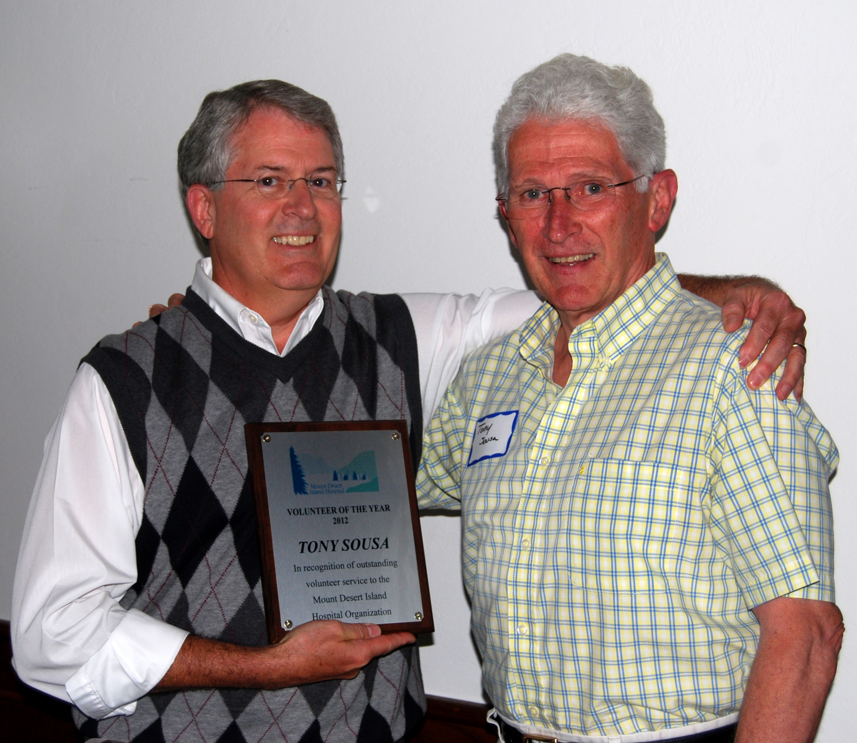 Tony Sousa named 2012 MDI Hospital Volunteer of the Year