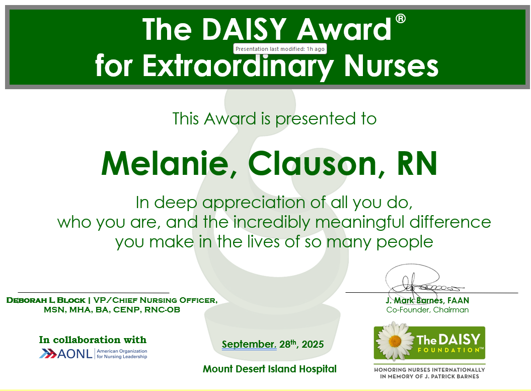 certificate honoree