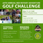 May 17th is this Saturday and you’re invited to the 20th Annual MDI Rotary Adventure Golf Challenge at Pirate’s Cove Adventure Golf!

Event Details:
⛳ The Golf Challenge will be held on May 17, 2025, from 9:00 to 11:00 AM (rain date: May 18).
⛳ Team and player registration opens at 8:30 AM (pre-registration encouraged).
⛳ $60 for a team of four or $15 per person.
⛳ $100 to sponsor a hole.

Proceeds from this event benefit MDI Hospital’s Food Insecurity Program. Players are encouraged to bring a nonperishable food donation for entry into a raffle. 🥫🎫

To register, email Robyn Clark at robyn.clark@mdihospital.org.